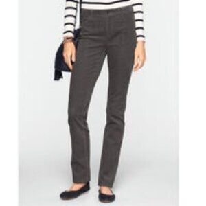 NWT Talbots Pant Trouser Dark Grey Corduroy Heritage Straight Leg 12 WIDE Fall